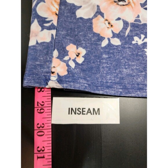 Womens Small Blue Pajama Pants Floral Lightweight Bloom Wide Leg Stretchy Soft - Picture 16 of 16